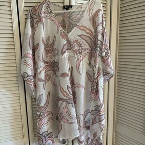 BRAND NEW Reyn Spooner Floral V-Neck Women's Le’ale’a kaftan swim cover-up Top